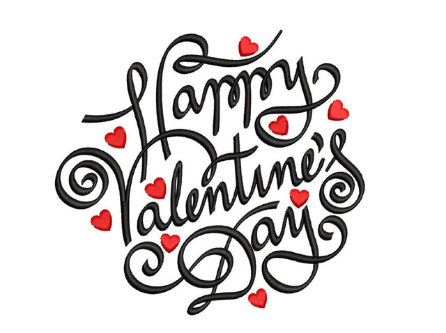 Happy Valentines Day Embroidery Design, 3 sizes, Instant Download Embroidery/Applique DESIGNS Nino Nadaraia 