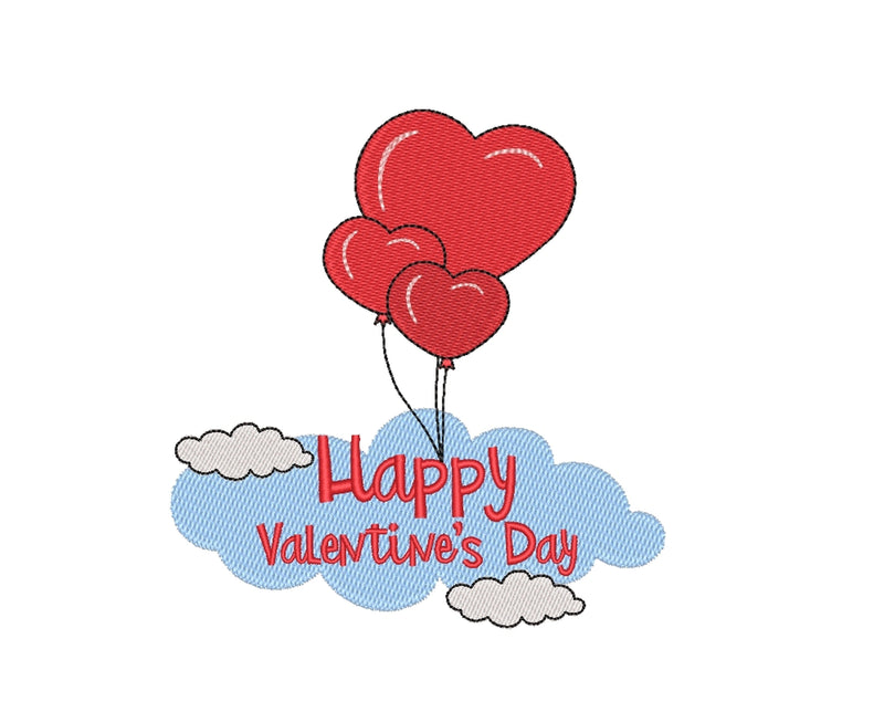 Happy Valentine's Day Embroidery Design, 3 sizes, Instant Download Embroidery/Applique DESIGNS Nino Nadaraia 
