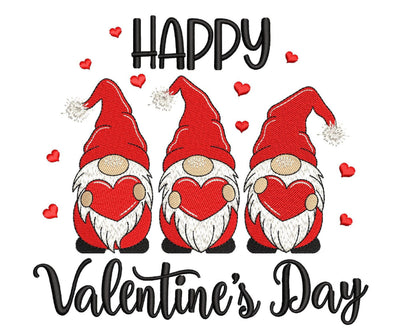 Happy Valentine's Day Gnomes Embroidery Design, 5 sizes, Instant Download Embroidery/Applique DESIGNS Nino Nadaraia 