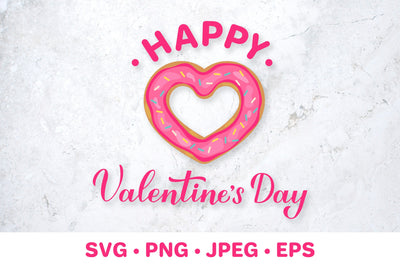 Happy Valentine’s Day. Heart donut. Valentines gift SVG LaBelezoka 