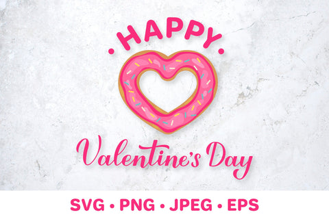 Happy Valentine’s Day. Heart donut. Valentines gift SVG LaBelezoka 