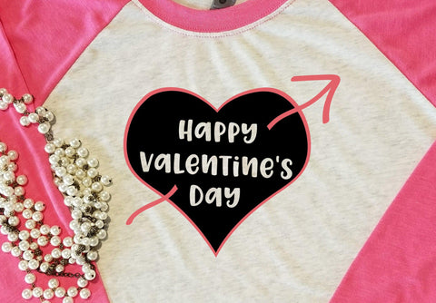 Happy Valentine's Day Heart with Arrow SVG Design SVG So Fontsy Design Shop 