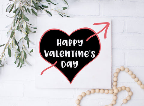 Happy Valentine's Day Heart with Arrow SVG Design SVG So Fontsy Design Shop 