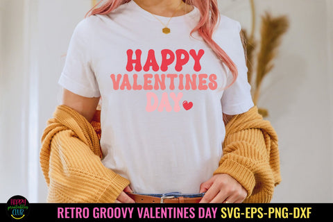 Happy Valentines Day I Groovy Valentines Day SVG I Valentine SVG Happy Printables Club 