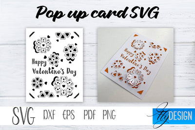 Happy Valentines Day Pop Up Card SVG, Pop-Up Greeting Card, Cricut Pop Up Card, Thank You Day Svg, 3D Card, Birthday SVG Card, Mothers SVG. SVG Fly Design 