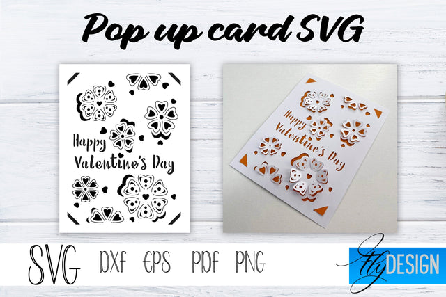 Happy Valentines Day Pop Up Card SVG, Pop-Up Greeting Card, Cricut Pop Up Card, Thank You Day Svg, 3D Card, Birthday SVG Card, Mothers SVG. SVG Fly Design 