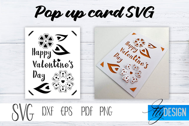Happy Valentines Day Pop Up Card SVG, Pop-Up Greeting Card, Cricut Pop Up Card, Thank You Day Svg, 3D Card, Birthday SVG Card, Mothers SVG. SVG Fly Design 
