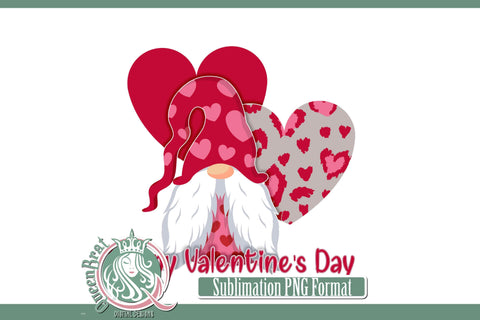 Happy Valentine's Day Red Gnome Sublimation Sublimation QueenBrat Digital Designs 