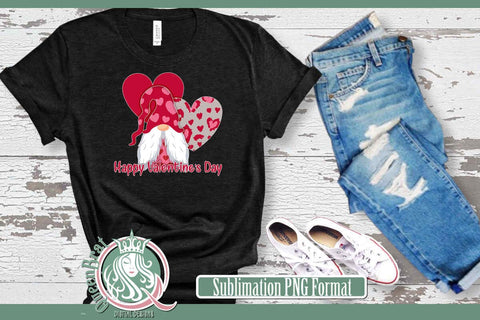 Happy Valentine's Day Red Gnome Sublimation Sublimation QueenBrat Digital Designs 