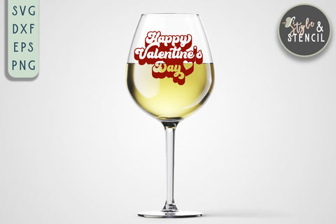 Happy Valentines Day Retro SVG - PNG, DXF, EPS, SVG SVG Style and Stencil 