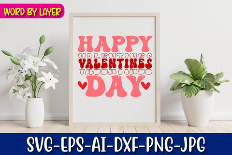 Happy Valentines Day Retro Valentine's Day Design SVG Blessedprint 