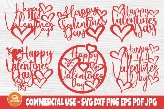 Happy Valentines Day SVG Bundle | Cake Topper Svg SVG TonisArtStudio 
