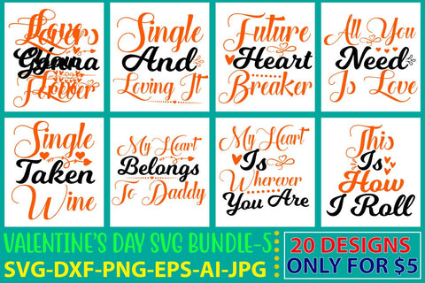 Happy Valentine's Day SVG Bundle SVG Syaman 