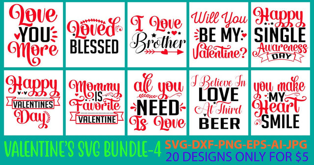Happy Valentine's Day SVG Bundle SVG Syaman 