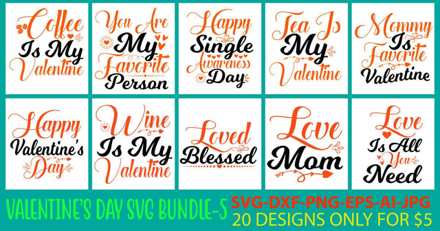 Happy Valentine's Day SVG Bundle SVG Syaman 