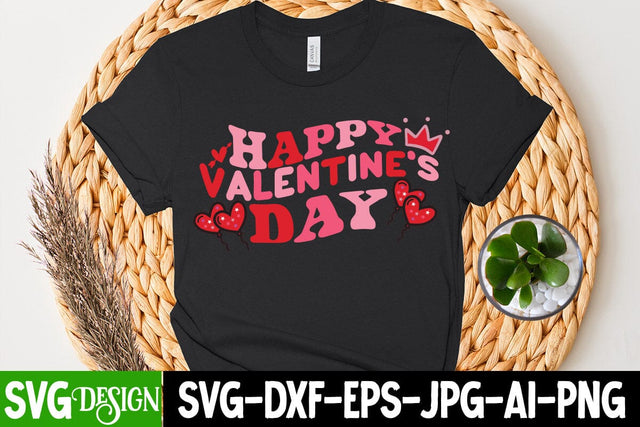 Happy Valentine's Day SVG Cut File ,Happy Valentine's Day Sublimation PNG SVG BlackCatsMedia 