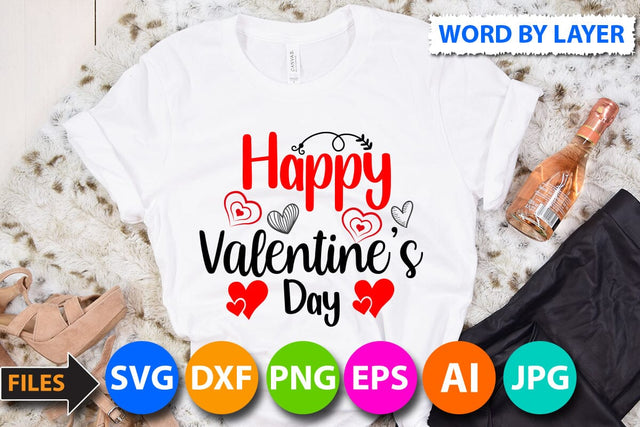 happy valentine's day SVG Cut File SVG BlackCatsMedia 