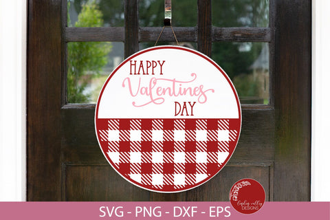 Happy Valentine's Day SVG-Farmhouse Valentine Round Sign SVG SVG Linden Valley Designs 