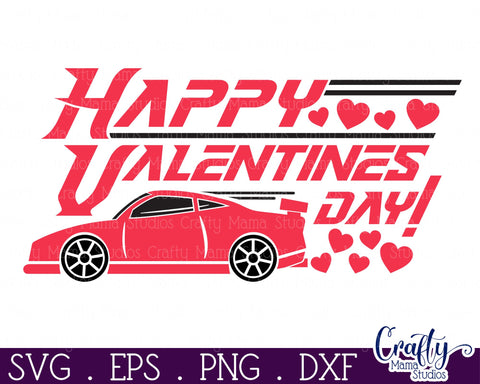Happy Valentines Day Svg | Kids Race Car Valentine Svg File SVG Crafty Mama Studios 