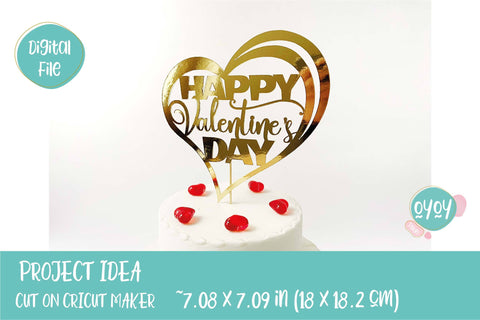 Happy Valentines Day SVG | Valentines Cake Topper SVG SVG OyoyStudioDigitals 