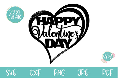 Happy Valentines Day SVG | Valentines Cake Topper SVG SVG OyoyStudioDigitals 