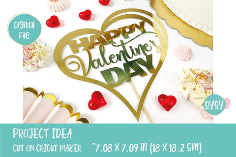 Happy Valentines Day SVG | Valentines Cake Topper SVG SVG OyoyStudioDigitals 