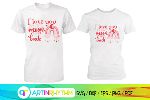 happy valentine's day svg, valentines svg, i love you to the moon and back SVG Artinrhythm shop 
