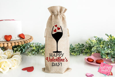 Happy Valentine's Day Svg, Valentines Svg, Valentines Wine Bag SVG Craft Pixel Perfect 