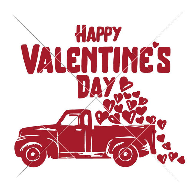Happy Valentine's Day Truck SVG Chameleon Cuttables 