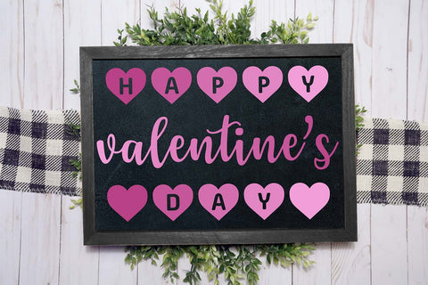 Happy Valentine's Day with Heart SVG | Valentine Sublimation Design SVG B Renee Design 