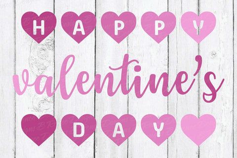 Happy Valentine's Day with Heart SVG | Valentine Sublimation Design SVG B Renee Design 