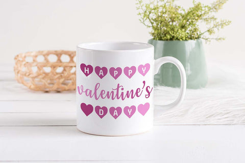 Happy Valentine's Day with Heart SVG | Valentine Sublimation Design SVG B Renee Design 