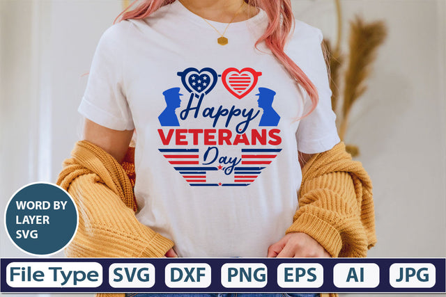 Happy Veterans Day SVG Cut File SVG DesignPlante 503 