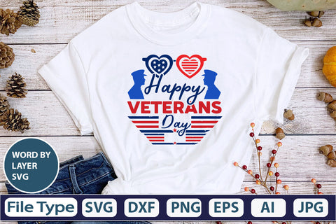 Happy Veterans Day SVG Cut File SVG DesignPlante 503 