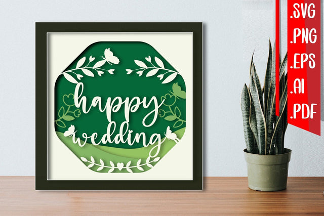 Happy Wedding layered papercut 3D Paper zafrans studio 