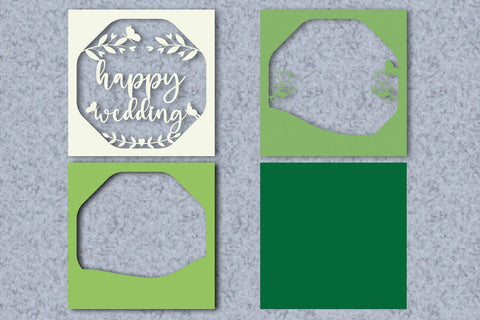 Happy Wedding layered papercut 3D Paper zafrans studio 