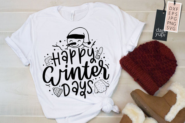 Happy Winter Days Quotes SVG SVG dapiyupi store 