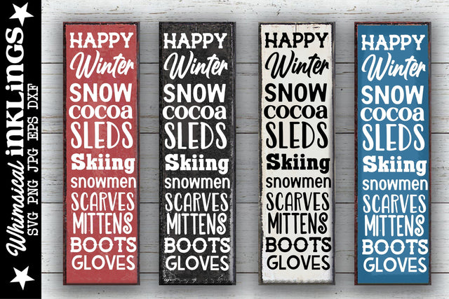 Happy Winter-Vertical SVG SVG Whimsical Inklings 