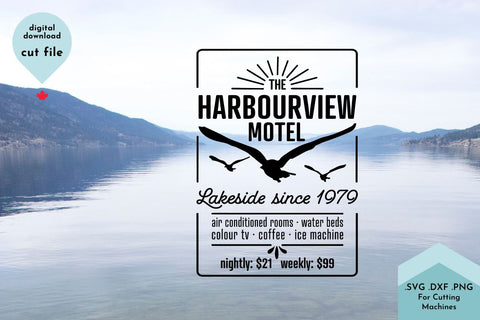 Harbourview Motel - Summer Lake Decor SVG Cut File SVG Lettershapes 
