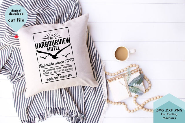 Harbourview Motel - Summer Lake Decor SVG Cut File SVG Lettershapes 