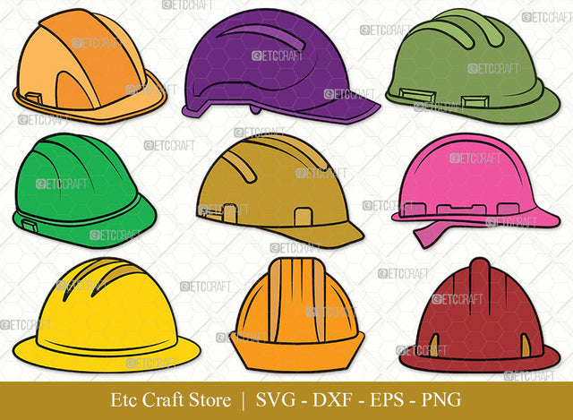 Hard Hat SVG, Hat Clipart, Construction Svg, Safety Helmet Svg, Engineer Hat Svg, Helmet Svg, Worker Helmet Svg, Builders Hat Bundle SVG ETC Craft 