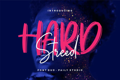 HARD Streed Font Duo Brush & Signature Font Paily Studio 