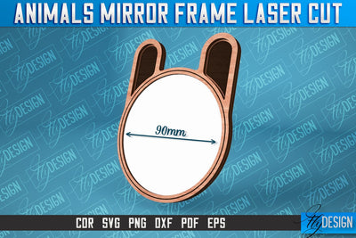 Hare Mirror Frame Laser Cut SVG | Home Design Laser Cut SVG Design | CNC Files SVG Fly Design 