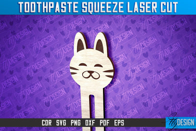 Hare Toothpaste Squeezer Laser Cut | Laser Cut SVG Design | CNC File SVG Fly Design 