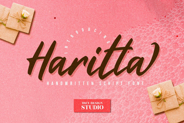 Haritta - Handwritten Script Font Font Ibey Design 