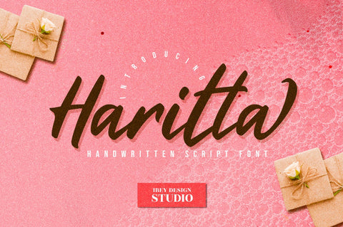 Haritta - Handwritten Script Font Font Ibey Design 