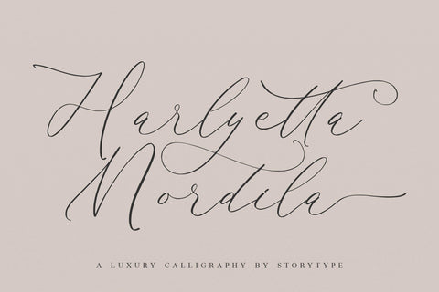 Harlyetta Mordila - Luxury Calligraphy Font Storytype Studio 