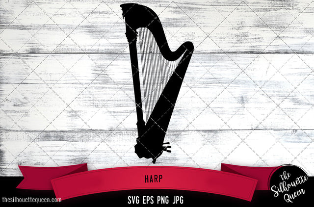 Harp Silhouette Vector SVG SVG Loveleen Kaur 