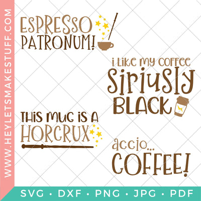 Harry Potter Coffee Bundle SVG Hey Let's Make Stuff 