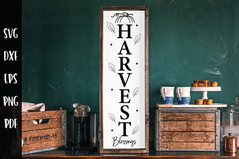 Harvest Blessings, Fall Porch Sign SVG SVG CraftLabSVG 